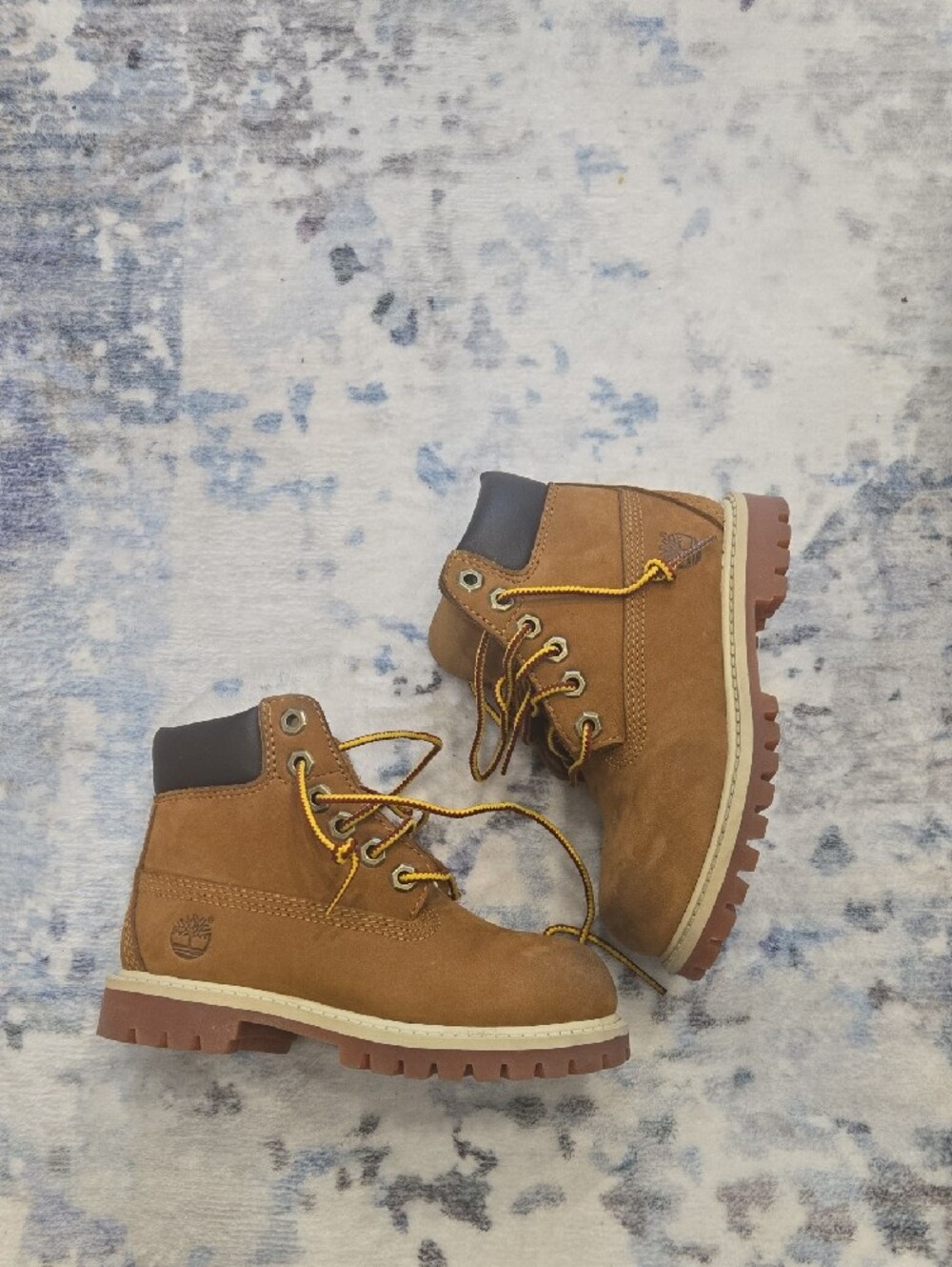 Timberland Kids Tan Wheat Lace-Up Boot with Yellow Accents - Picture 2 of 5